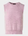 Akris Micro Sequined Knit Sleeveless Sweater In Pale Pink