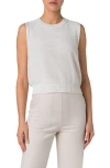 Akris Microsequin Linen Blend Sleeveless Sweater In Ecru