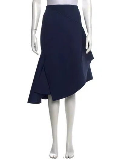 Pre-owned Akris Midi Length Skirt W/ Tags In Blue