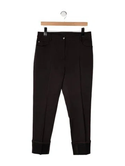 Pre-owned Akris Mid-rise Straight Leg Jeans In Brown
