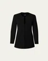 Akris Milena Double-face Wool Hook-&-eye Jacket In Black