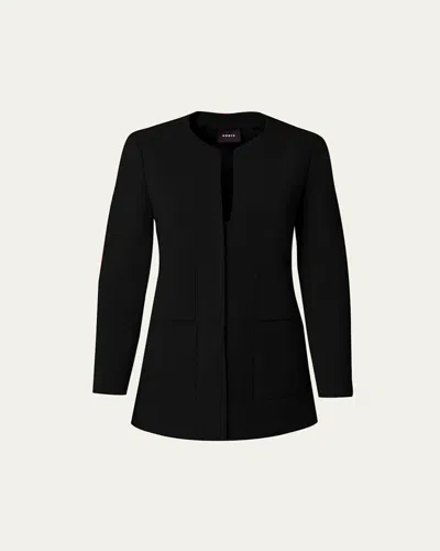Akris Milena Double-face Wool Hook-&-eye Jacket In Black