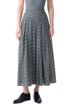 Akris Mini Anemone Pleated Cotton Voile Maxi Skirt In Gray