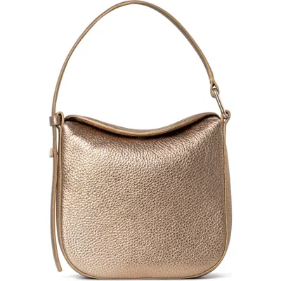 Akris Mini Anna Metallic Leather Hobo Bag In Gold