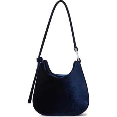 Akris Mini Anna Velvet Hobo Bag In 078 Denim