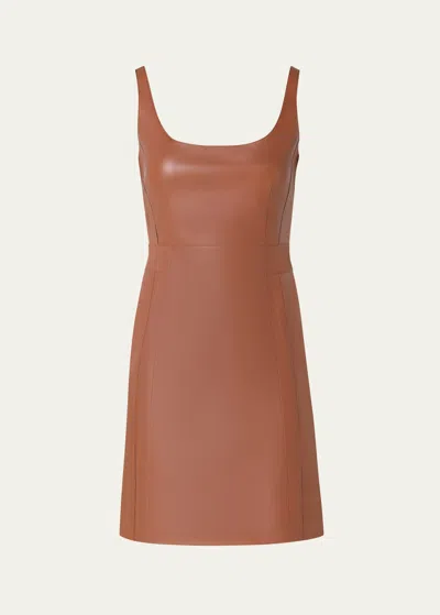 Akris Mini Leather Dress In Vicuna