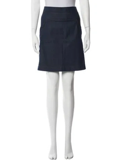 Pre-owned Akris Mini Skirt In Blue/white