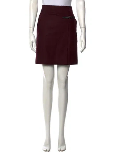 Pre-owned Akris Mini Skirt In Burgundy