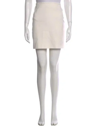 Pre-owned Akris Mini Skirt In White