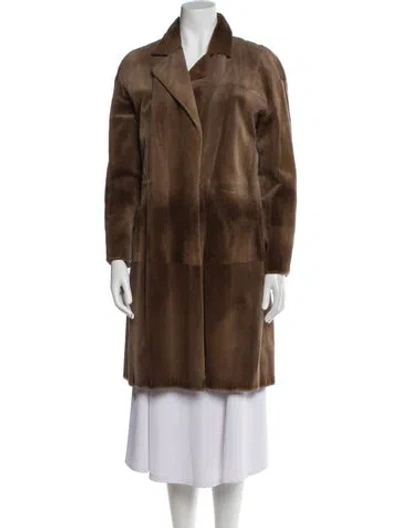Pre-owned Akris Mink Fur Coat In Brown