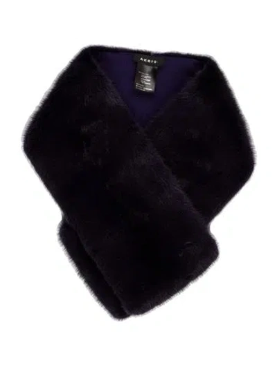 Pre-owned Akris Mink Shawl In Purple