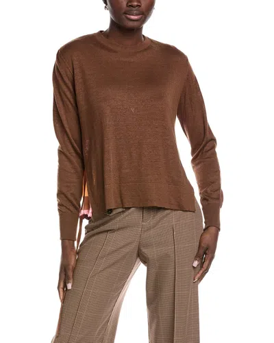 Akris Mixed Media Linen In Brown