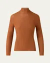 Akris Mock-neck Cashmere-silk Fine Rib Sweater