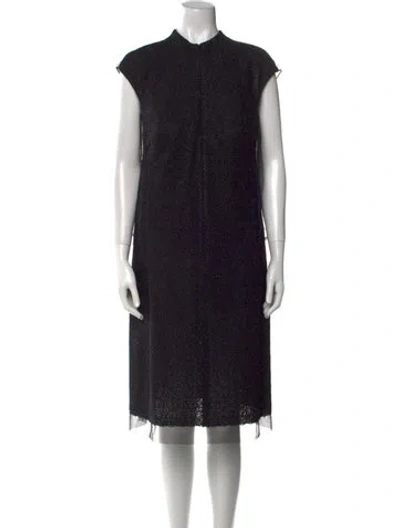 Pre-owned Akris Mock Neck Knee-length Dress In Black