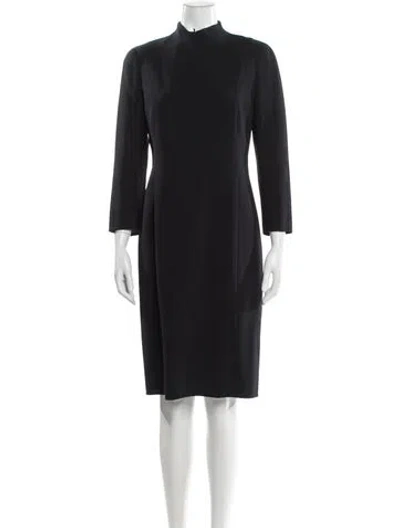 Pre-owned Akris Mock Neck Knee-length Dress In Gray