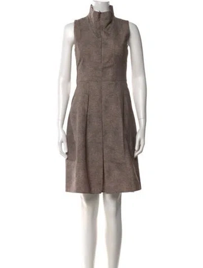 Pre-owned Akris Mock Neck Knee-length Dress W/ Tags In Neutral