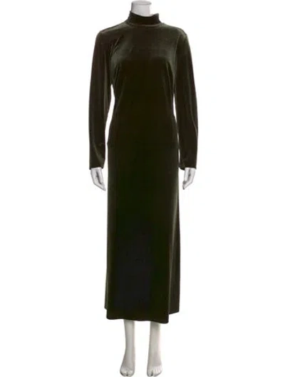 Pre-owned Akris Mock Neck Long Dress In Black