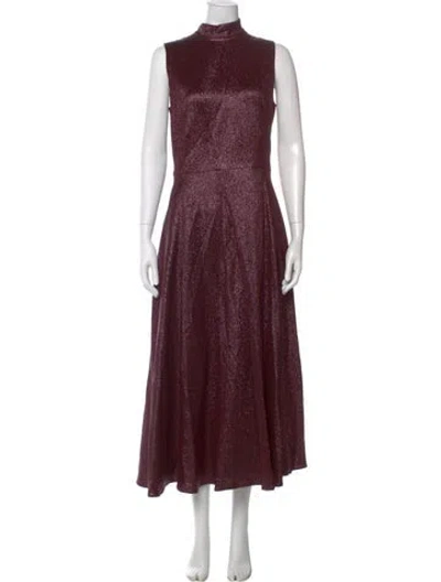 Pre-owned Akris Mock Neck Long Dress W/ Tags In Burgundy