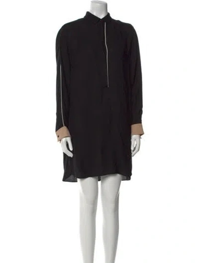 Pre-owned Akris Mock Neck Mini Dress In Black