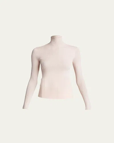 Akris Mock-neck Ribbed Cashmere-silk Sweater