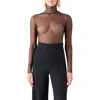 Akris Mock Neck Sheer Tulle Top In Black
