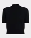 Akris Mock-neck Short-sleeve Cashmere Sweater In Black