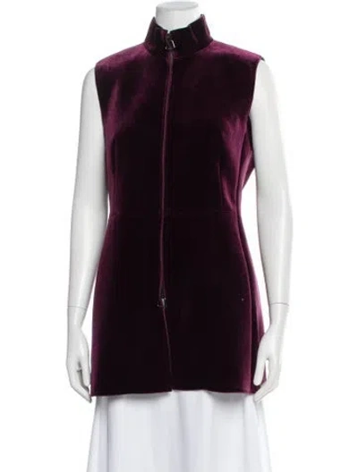 Pre-owned Akris Mock Neck Sleeveless Top In Purple