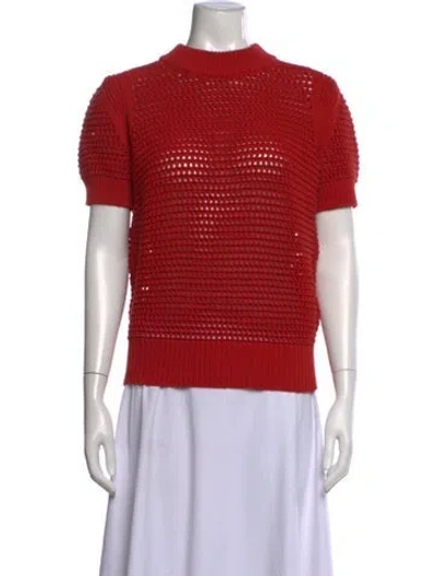 Pre-owned Akris Mock Neck Sweater In Orange
