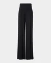 Akris Myriam Pleated Wide Silk-georgette Pants In Multi