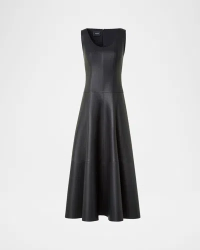Akris Nappa Leather Midi Dress