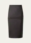 Akris Nappa Leather Pencil Skirt In Mocca