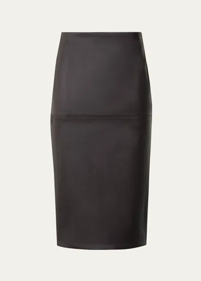 Akris Nappa Leather Pencil Skirt In Mocca