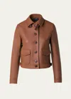 Akris Nappa Leather Short Bomber Jacket In Vicuna