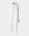 Akris Neck-tie Stonewash Twisted Linen-blend Sleeveless Blouse In Ecru
