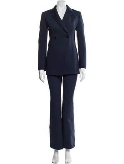 Pre-owned Akris Neoprene Pant Set In Blue