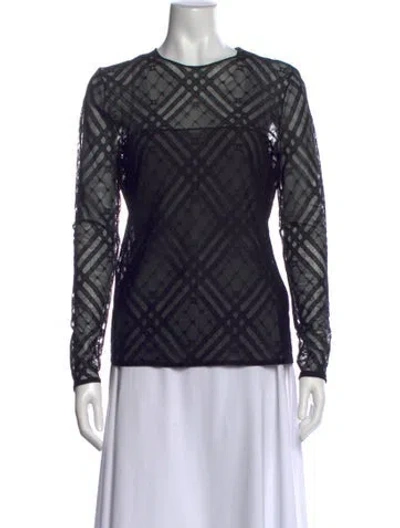 Pre-owned Akris Nylon Patterned Blouse In Black