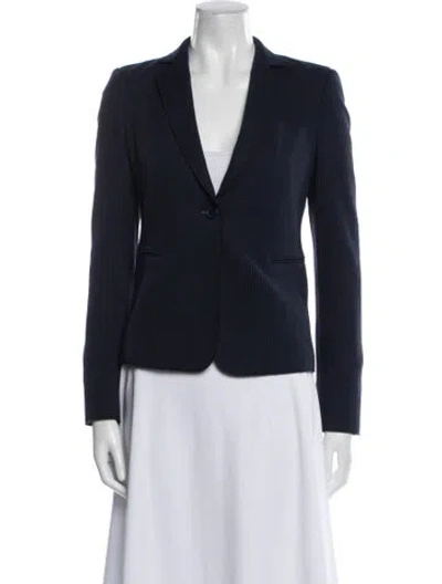 Pre-owned Akris Nylon Striped Blazer In Blue