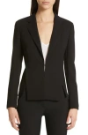Akris Ocelia Slit Crepe Jacket In Black