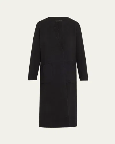 Akris One-button Cashmere Coat In Charcoal