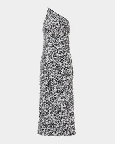 Akris One-shoulder Sequin Net Midi Dress In Multi
