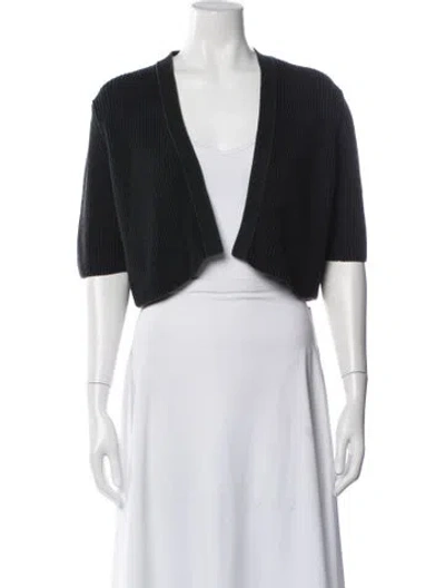 Pre-owned Akris Open Front Sweater In Black