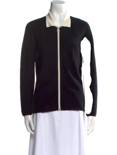 Pre-owned Akris Open Front Sweater In Blue