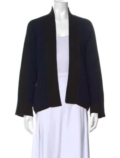 Pre-owned Akris Open Front Sweater In Blue