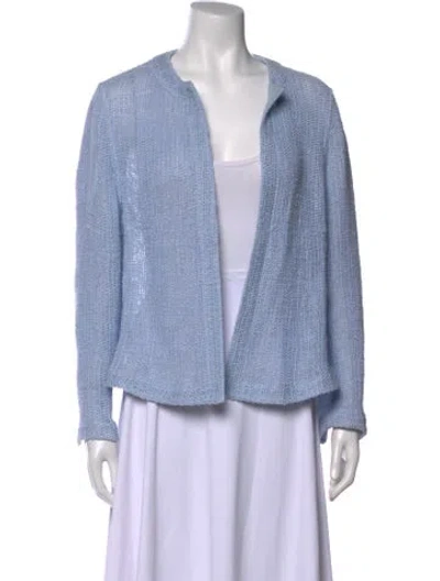 Pre-owned Akris Open Front Sweater In Blue