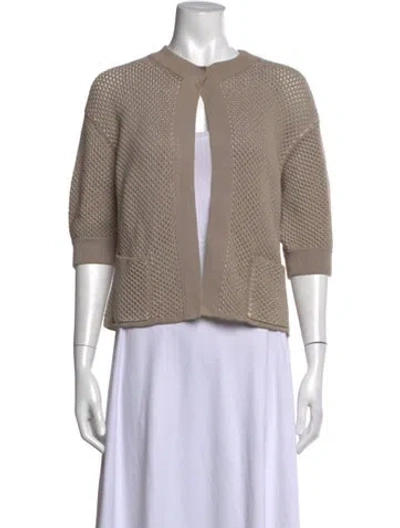 Pre-owned Akris Open Front Sweater In Neutrals