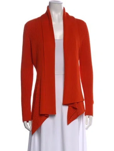 Pre-owned Akris Open Front Sweater In Orange