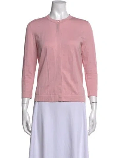 Pre-owned Akris Open Front Sweater In Pink