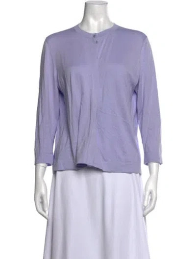 Pre-owned Akris Open Front Sweater In Purple