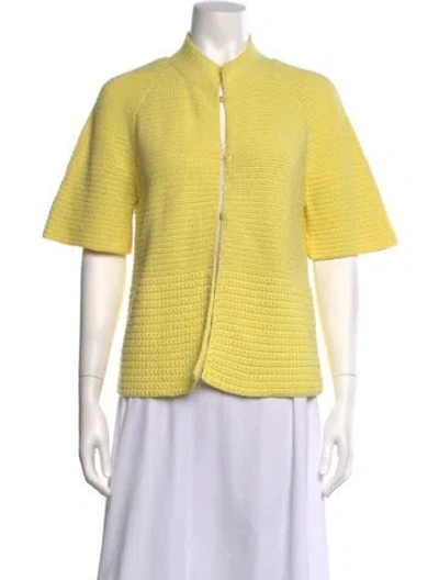 Pre-owned Akris Open Front Sweater In Yellow