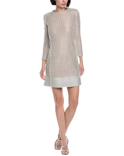 Akris Open Knit Mini Dress In Gray